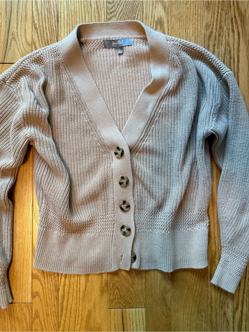 button knit sweater | marled reunited clothing